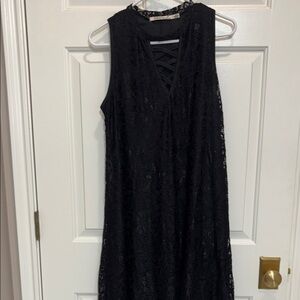 Liberty Love Black V-Neck Sheath Midi Dress